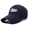 Dark blue breathable mesh baseball cap with Fuel embroidery and long brim for sun protection - Adjustable / Navy Blue