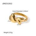 Detailansicht des 18K vergoldeten Edelstahl-Herzrings mit genauen Maßangaben zur Größe - Herz Offener Stil (JDR2312012)