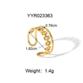 Detailed view of golden double-layer hollow ring showing 0.76cm width and 1.4g weight - Organic Streamline Double Layer (YYR023363)