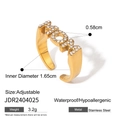 Gold plated adjustable MOM letter ring in stainless steel with crystal accents - MOM Letter Style