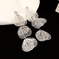 Elegant silver metal tassel earrings with triple-layered fan design and purple zircon stones - Silver Hollow Petal Tassel (32#) / Silver