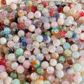 10mm colorful cracked glass beads with gold foil flecks for DIY jewelry making - 10mm / Multicolor
