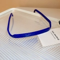 Schicker blauer gestrickter Wellenstirnband für hohes Haarvolumen mit Anhänger - Nr. 24-Blau Glänzend