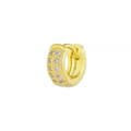 Hinged Creolen mit 18K Goldbeschichtung und zweireihigem Besatz aus weißem Zirkonia - EK00246 / Gold