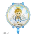 Blue and white 18-inch angel balloon for Mi Bautizo baptism party decoration - 18 Inch Baptism Blue Boy Ball
