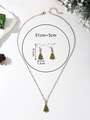 Parure bijoux sapin de Noël avec dimensions de la chaîne et taille des boucles d'oreilles - XL12-Sapin de Noël à Pois
