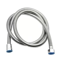 Flexible silver stainless steel braided shower hose with universal metal connectors - 1.5m Silver Shower Hose
