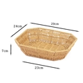 Rectangular faux rattan fruit basket in light brown, size 29x24x7cm, open weave design - Rectangular Octagonal Yellow Large