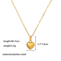 Polished 18K gold heart pendant necklace in stainless steel with a minimalist chain - [XKN0691] Heart Necklace Gold