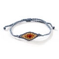 Bracelet œil maléfique gris foncé tressé à la main avec cordon réglable coloré - Gris clair