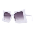 Occhiali da sole quadrati bianchi oversize con lenti sfumate viola alla moda - Montatura Bianca Lenti Grigie