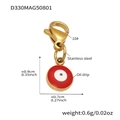 Stainless steel red and white devil eye charm pendant with gold plating and lobster clasp - Gold Evil Eye Pendant