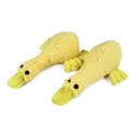 Set of two yellow plush duck squeaky toys with soft long fur for aggressive chewers - Duck Set