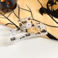 Transparent square hair claw clip with black bats and white ghosts Halloween prints - 8.5cm Transparent Square - Ghost Pumpkin