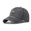Berretto da baseball in cotone lavato grigio antracite con ricamo Chill bianco - Regolabile / Chili Nero