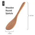Handcrafted ebony wood round rice spatula, 21.5cm length with natural wood grain - Ebony Round Spatula / 21.5cm*7.8cm