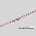 Handmade bright red copper necklace chain with S925 clasp and lobster closure - Bright Red Copper