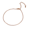 Roségouden roestvrijstalen schakelarmband met waterdruppel hanger op een witte achtergrond - Roségoud