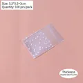 Frosted white polka dot self-adhesive packaging bag for cookies and jewelry, 5.5x5.5+3cm size - Frosted White Polka Dot 5.5*5.5+3cm (100pcs/Pack)