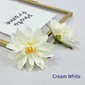 Artificial dahlia flower head in creamy white for DIY wedding decor and crafts - Milk White