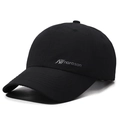 Men's black quick-dry baseball cap with narason logo and curved brim for sun protection - Adjustable / Black