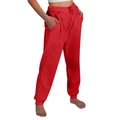 Pantalones deportivos clásicos de algodón rojo para hombre y mujer con cordón ajustable - S / Rojo