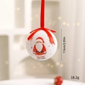 White 8cm Christmas ball ornament featuring Santa Claus motif and a red ribbon bow - Santa Claus