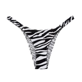 Women's zebra print cotton V-cut underwear with wide elastic waistband and back coverage - Zebra Print