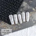 Détails des pochoirs à ongles étoile H-348 et faux ongles avec paillettes argentées - H348 Éclat d'Étoile Creux