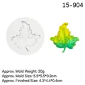 Leaf vein silicone mold for fondant cakes with gradient green leaf finished product - 15-904 Single Leaf / Gray