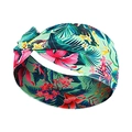 Bohemian tropical floral headband in green with colorful flower patterns for yoga - 5# Colorful Tropical Floral