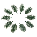 Set of 10 artificial green pine needles for DIY Christmas wreath and gift decor - 6CM Green Pine Needle