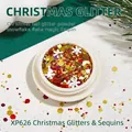 Coffret paillettes ongles Noël XP626 avec flocons de neige rouges, dorés et blancs en pot - Joie Nordique (XP626)