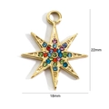 Detailed view of colorful rhinestone North Star pendant with 22mm by 18mm dimensions - Eight-pointed Star