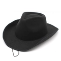 Classic black wool fedora western cowboy hat with a curved brim for men and women - M (56-58cm) / Black