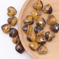 Faceted tiger eye stone heart-shaped loose beads for DIY jewelry making - Single Piece / Tiger's Eye