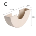 Nordische minimalistische matte Keramikvase in U-Form für Wohndeko, 22,5 cm Höhe - Biskuit-Stil C / Biskuit-Beige
