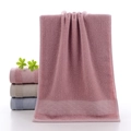 Absorbent pure cotton face towel in dusty rose color with elegant woven border - Vine Pattern Pink / 34*74cm