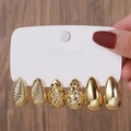 Gold Spiral Hammered Teardrop Style (E0789-2)