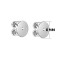 Pair of 8mm S925 sterling silver butterfly earring backs with secure round disk - Disc Shape / 8mm Thick / Silver