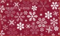 Close-up of red Christmas rug featuring white snowflake patterns and reinforced stitching - 40*60cm / Christmas Decor-Red Snowflakes