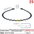 Black 3mm wavy steel wire headband with protective rubber tips for DIY hair styling - 3MM Wavy Wire Iron - With Protective Sleeve