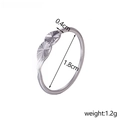 Detailed view of silver minimalist ring featuring three oval textured ornaments on a white base - Silver Three Circles Pattern Style (XB48120A8)