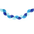 Close-up of blue paper accordion pleated banner for festive party decoration - Blue