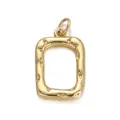 18K gold plated rectangular pendant with hand-crafted texture for DIY jewelry making - Gold Rectangular Textured Pendant(YSN011-02)