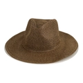Classic brown fedora straw hat with fine weave for sun protection and outdoor travel - M (56-58cm) / Brown