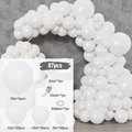 Detailed view of 87pcs white matte latex balloon arch kit with sizes 5 to 18 inch - Balloon And Accessory Set / White