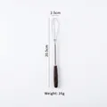 Japanese style manual egg whisk with dark wood handle and stainless steel wire coil - 20.5CM / Black Beech Wood