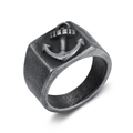 Bague vintage pour hommes en acier inoxydable avec relief d'ancre de style nautique - US 7 / Argent Vintage (26409)