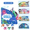 Montessori quiet book for babies featuring underwater world felt ocean animal puzzles - Marine Animals (NO.115-94B) / 35.00g